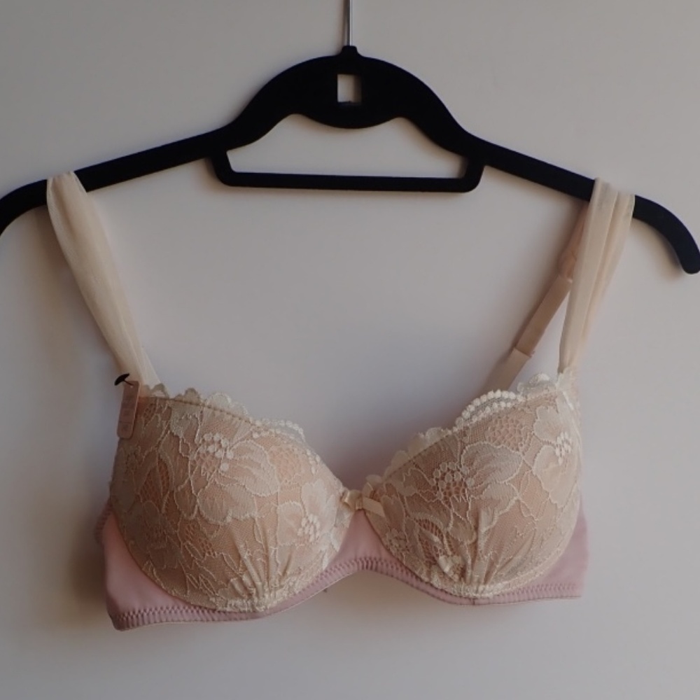 NWT Sophie B. 34B Pink Cream Ballet Bra Light Push